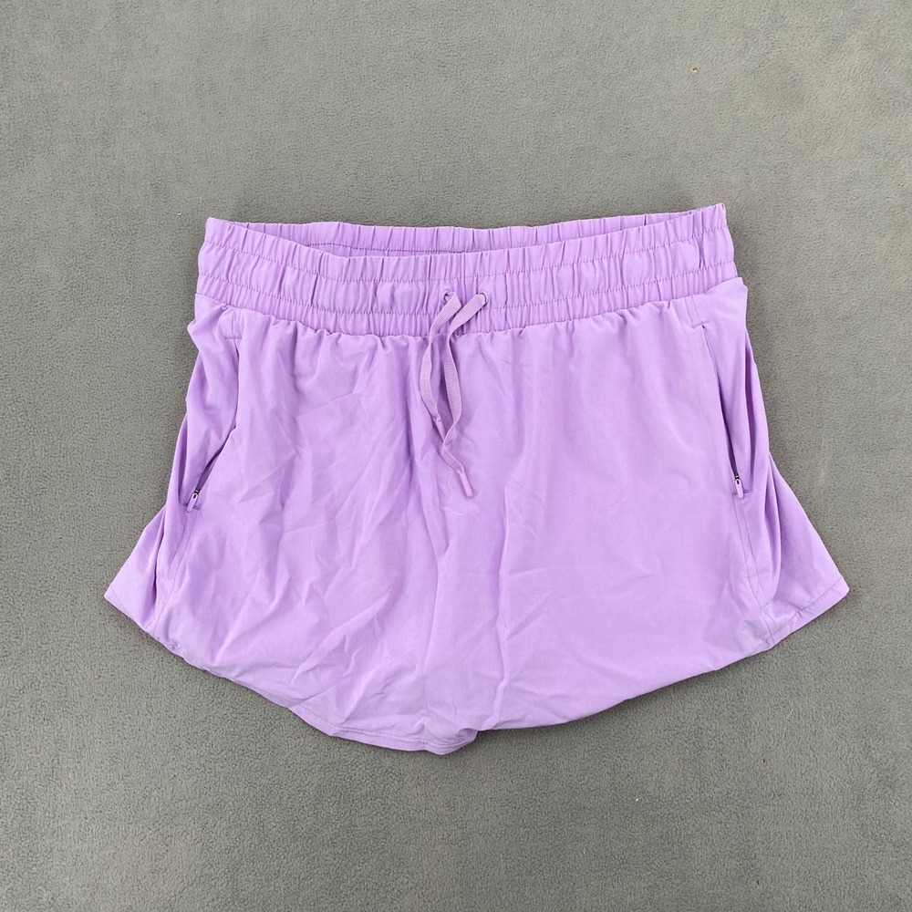 All in Motion Womens Active Skort Purple Elastic Waist Zipper Pockets Large